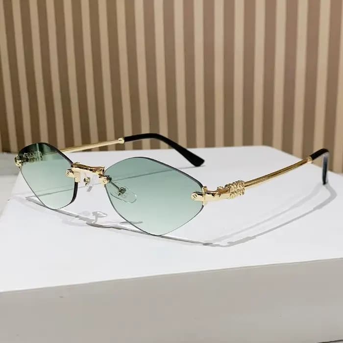 Lunettes de soleil en diamant élégantes sans cadre