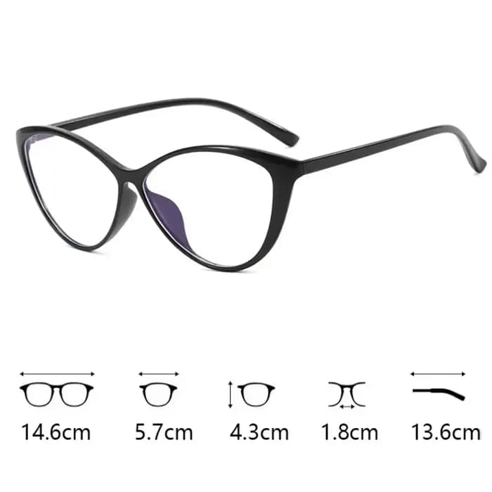 Lunettes de myopie œil de chat avec cadre transparent pour femme