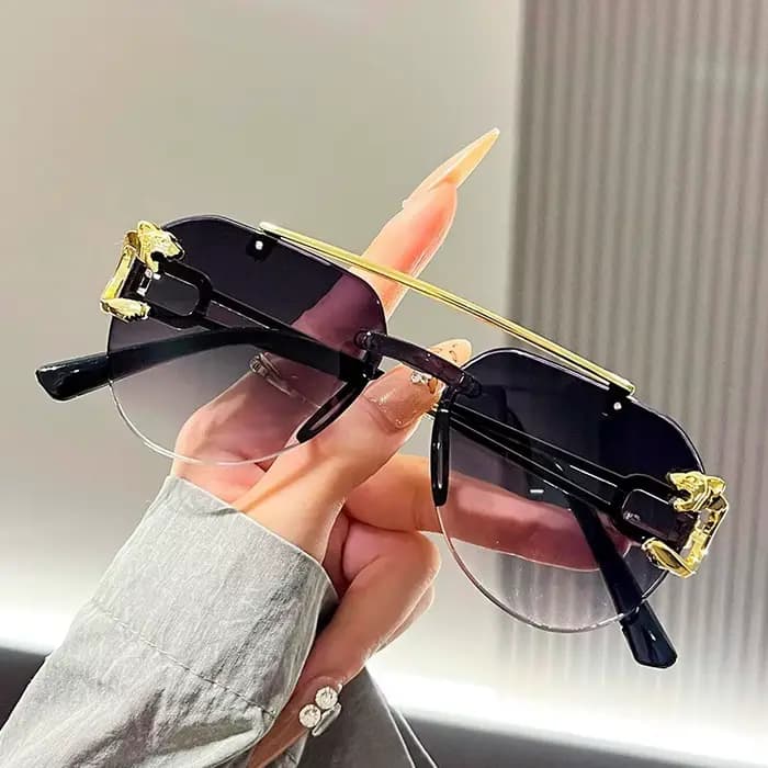 Lunettes de soleil biseautées sans cadre