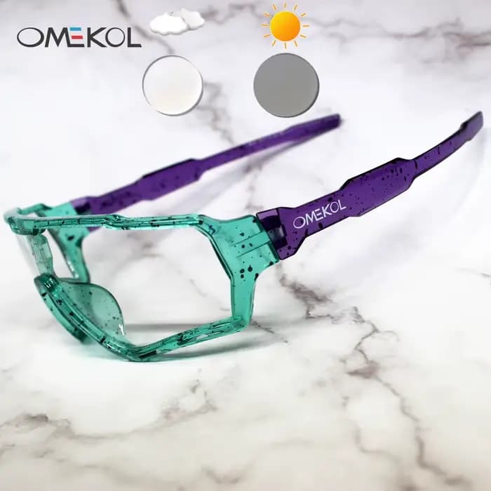 OMEKOL flambant neuf lunettes de cyclisme photochromiques hommes femmes Sports de plein air
