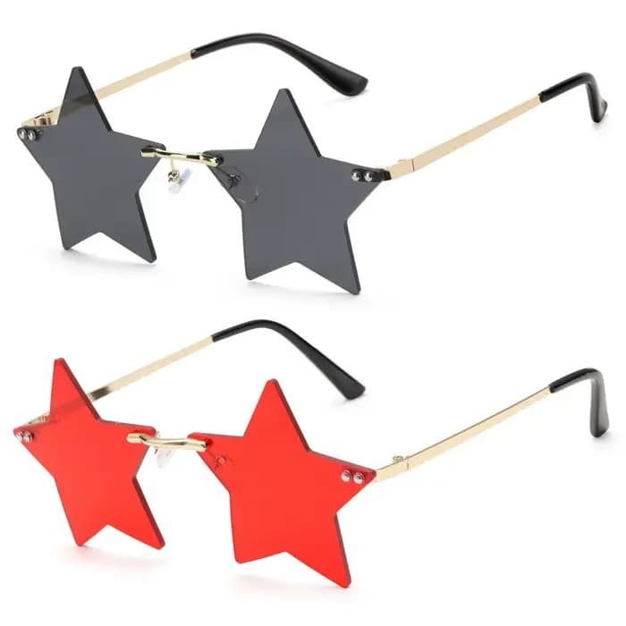 Lunettes de soleil carillon en forme d'étoile sans monture