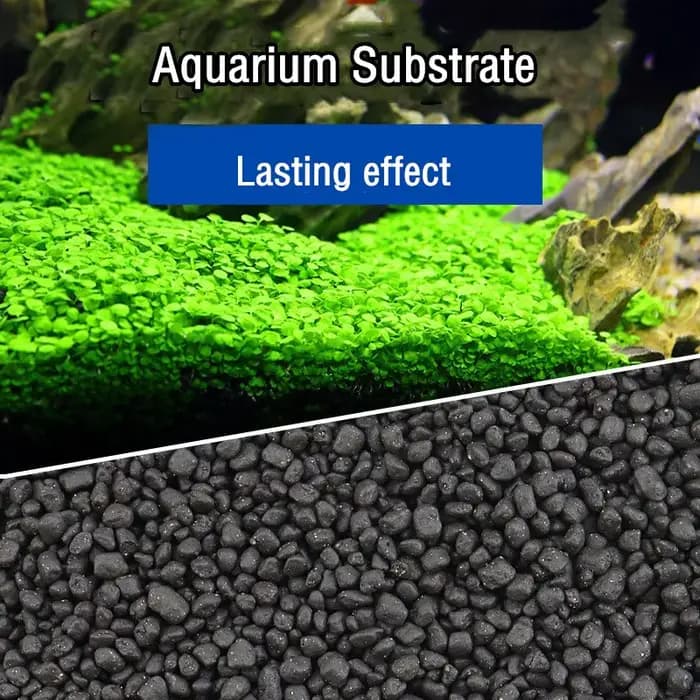 Support de Fertilité pour Plantes d'Eau Précieuse, Sable d'Aquarium, Sol, Gravier en Argile Noire pour Plantes Naturelles, Mousse d'Eau, 500g