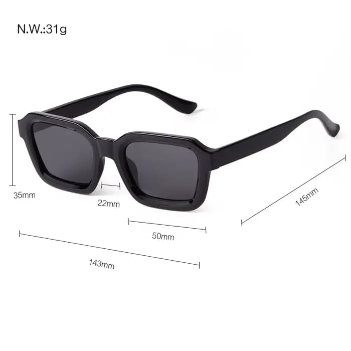 Lunettes de soleil carrées épaisses vintage pour femmes et hommes