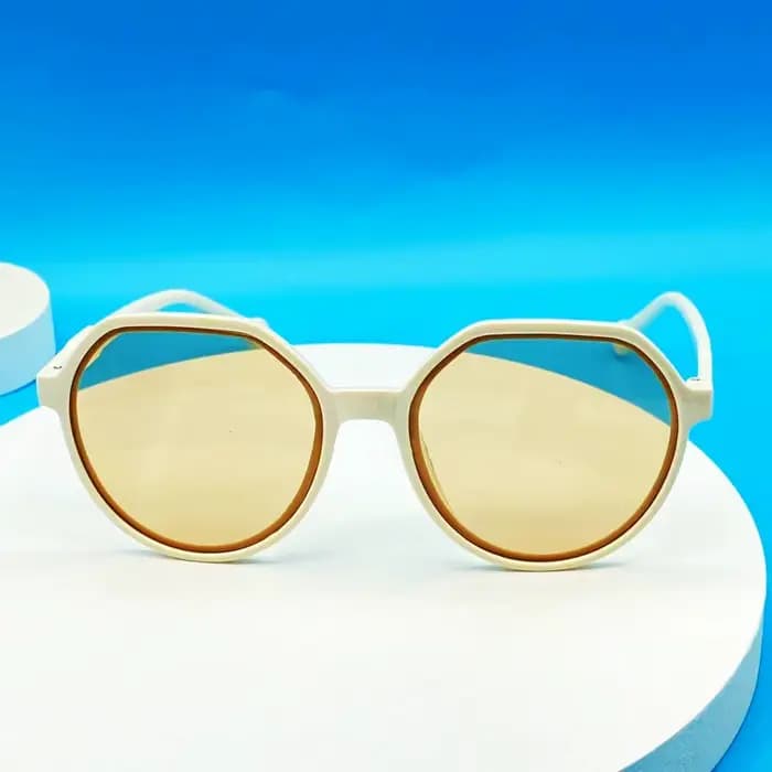 Lunettes de soleil rondes authentiques à monture épaisse