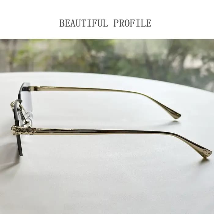2026 Lunettes De Soleil sans monture Femmes Vintage Luxe