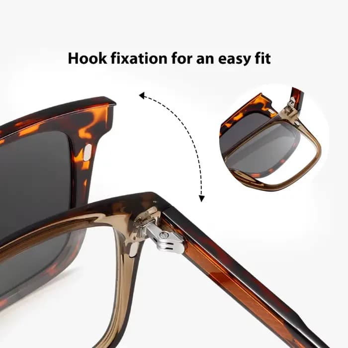BLMUSA carré grand cadre 2-en-1 lunettes magnétiques hommes mode optique multifocale Prescription