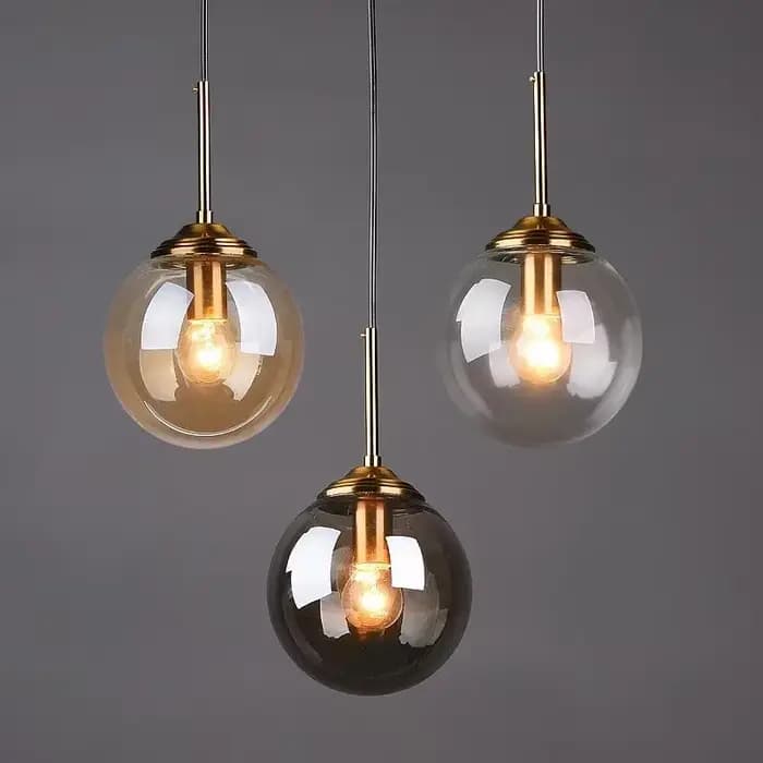 Lampe suspendue en verre LED nordique moderne de luxe, lustre créatif en métal pour salon, salle à manger, chevet, petite lampe suspendue simple