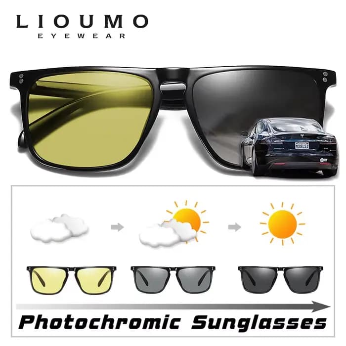 Marque Rivet carré photochromique lunettes de soleil hommes polarisées femmes conduite