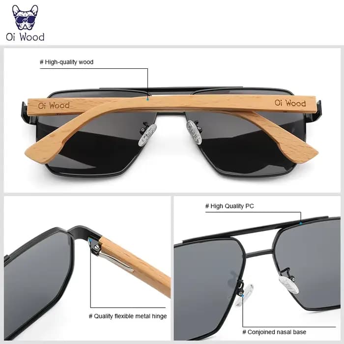 Lunettes de soleil en bois pour hommes et femmes