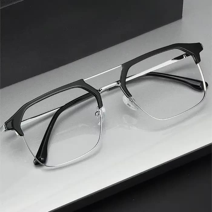 Lunettes anti-lumière bleue demi-cerclées tendance