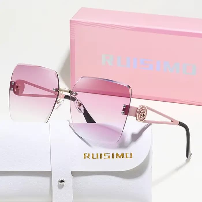 RUISIMO sans monture métal carré lunettes de soleil femmes hommes couleur claire marque exquise