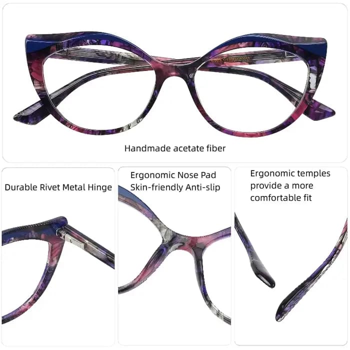 Lunettes en acétate vintage faites à la main de haute qualité