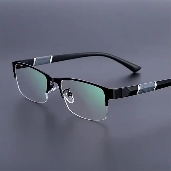 Lunettes plates demi-monture bloquant la lumière bleue