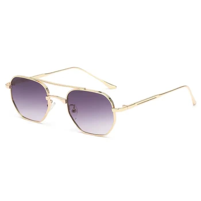 Lunettes de soleil à monture métallique double pont pour hommes et femmes