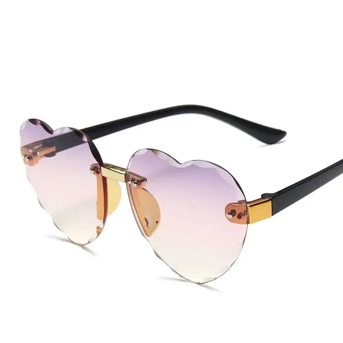 Lunettes de soleil pour enfants avec montures en forme de cœur