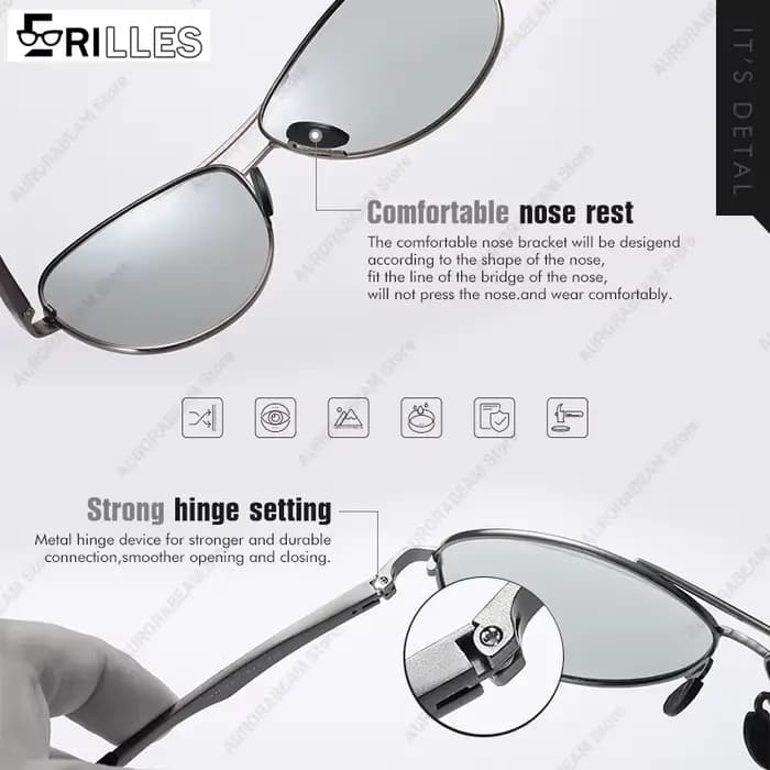 Lunettes de soleil polarisées photochromiques pour la conduite