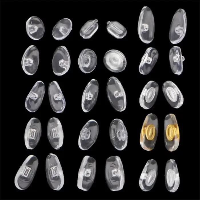 150 paires/boîte de plaquettes de nez en silicone antidérapantes à visser pour lunettes