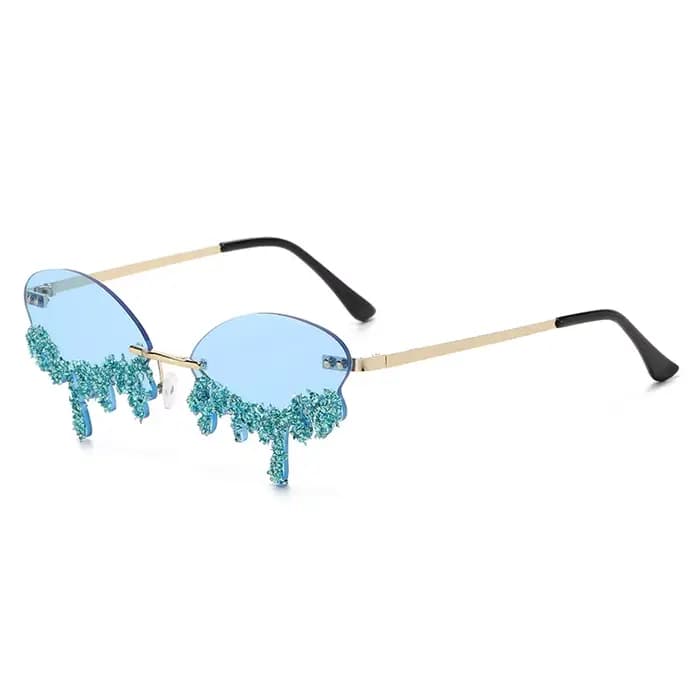 Lunettes de soleil sans monture en diamant pour femme