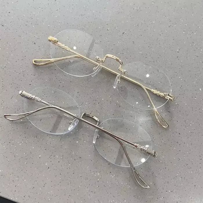 Lunettes ovales rétro sans cadre pour hommes et femmes