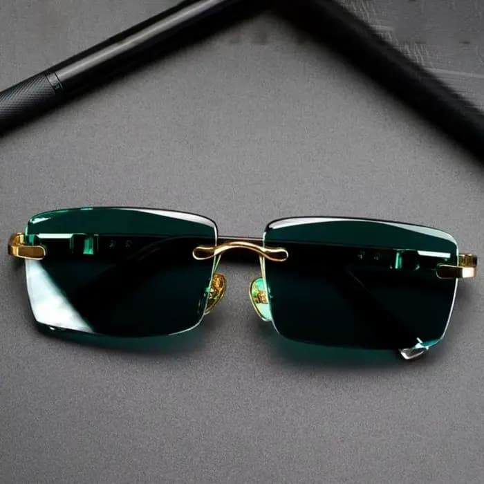 Lunettes de soleil rétro sans cadre pour hommes