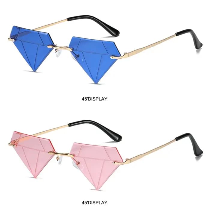 Lunettes de soleil en forme de diamant triangle pour femmes et hommes