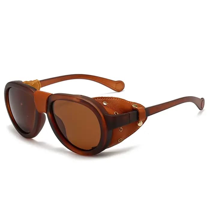 Lunettes de soleil polarisées pour femmes hommes rondes Steampunk