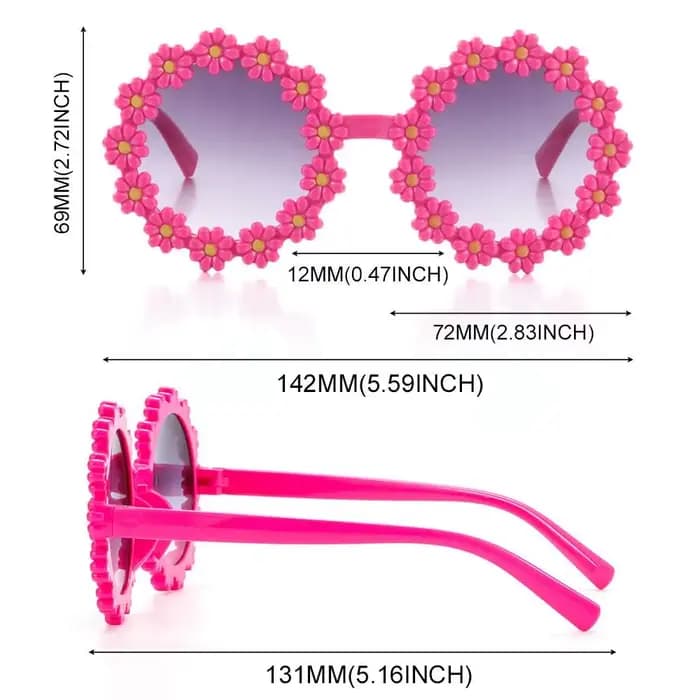 AndrFlower-Lunettes de soleil à monture ronde pour adultes et enfants