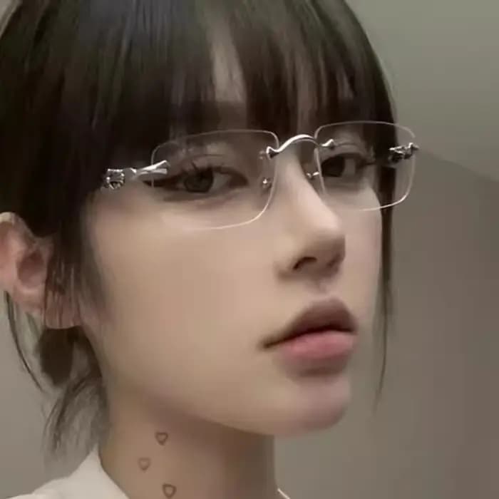 Nouvelle mode lunettes sans cadre pour femmes hommes argent Rectangle