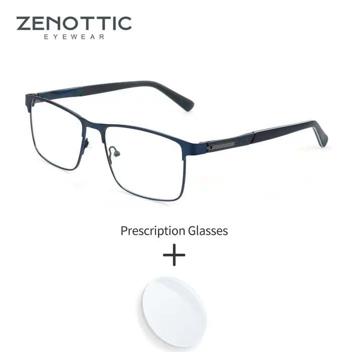 ZENOTTIC XL taille tendance métal lunettes de Prescription pour hommes Double pont carré photochromique multifocal