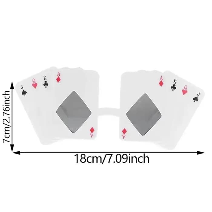 Lunettes de soleil sur le thème du poker, lunettes à motifs de cartes à jouer, accessoires de déguisement pour adultes sur le thème du poker, fournitures pour fêtes à thème