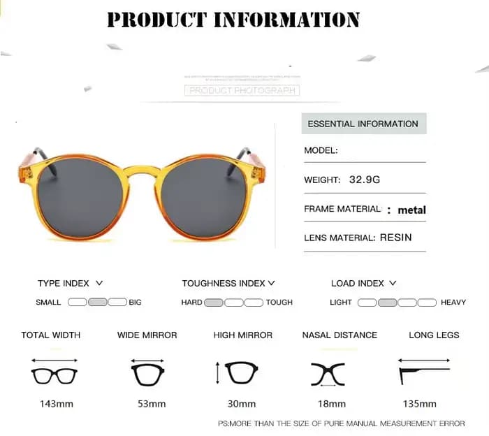Lunettes de soleil rondes orange pour femmes et hommes