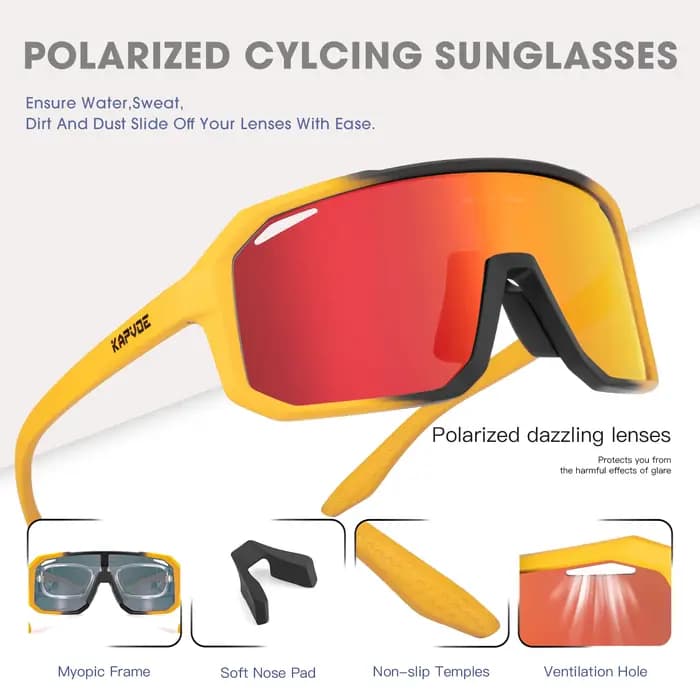 Kapvoe lunettes de cyclisme hommes