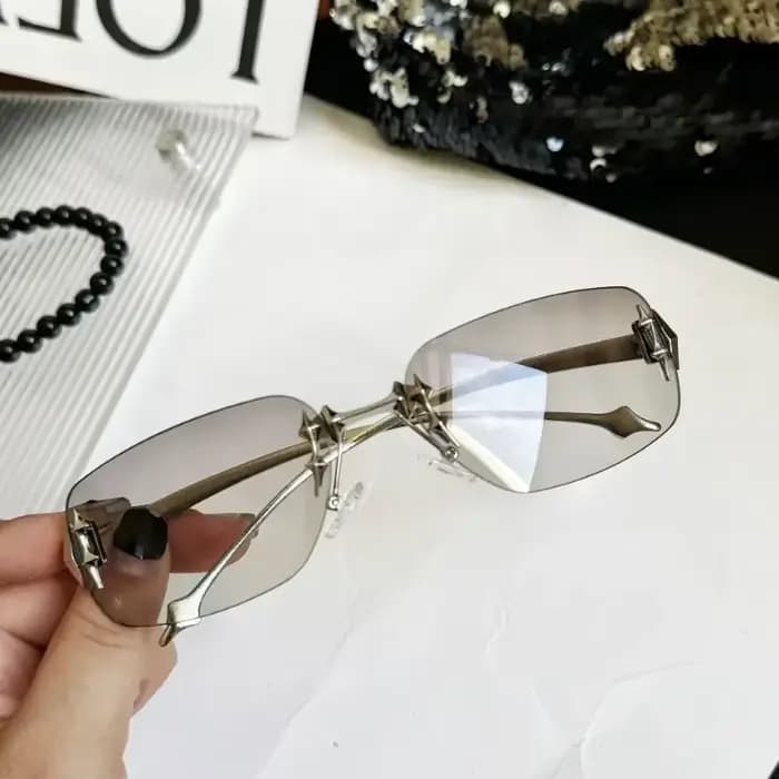 Lunettes de soleil sans monture tendance Y2K pour femmes