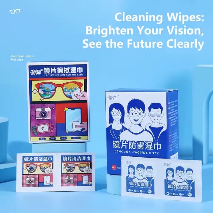 Lingettes anti-buée jetables pour lunettes