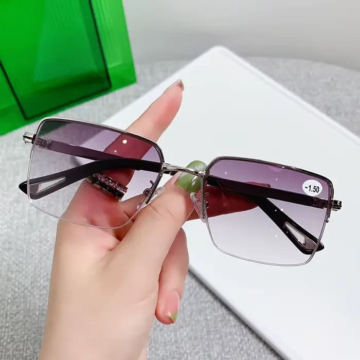 Nouvelles lunettes de myopie affaires demi-monture Anti lumière bleue