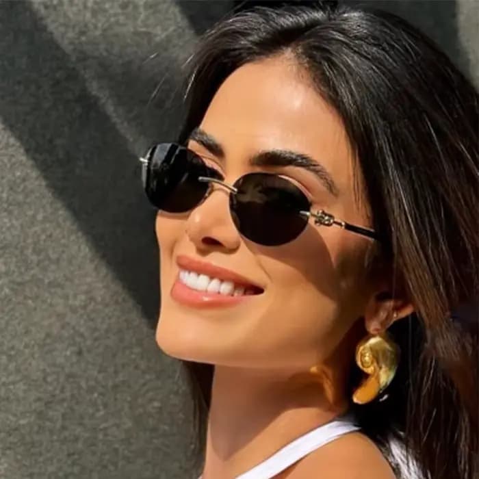 Lunettes de soleil ovales sans bords pour femmes
