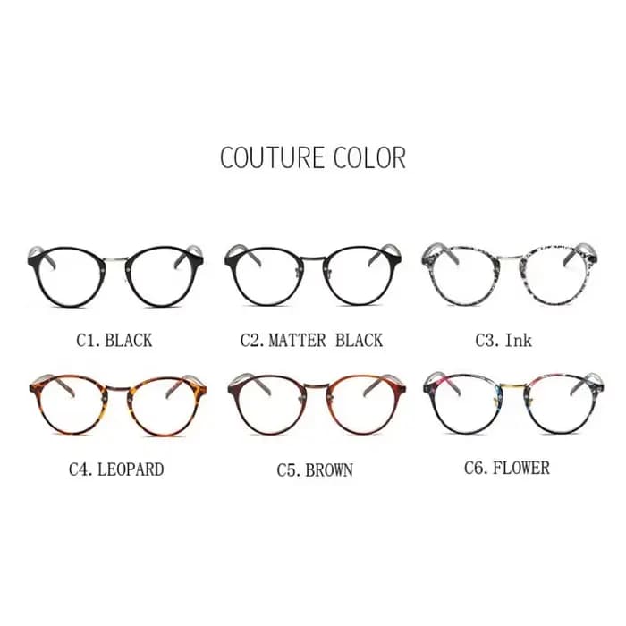 Lunettes pour femmes, monture ronde vintage transparente