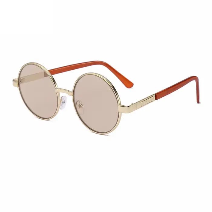 Shatar nouvelles lunettes de soleil verre cristal lentille synthétique pour hommes femmes cadre rond en métal miroir de