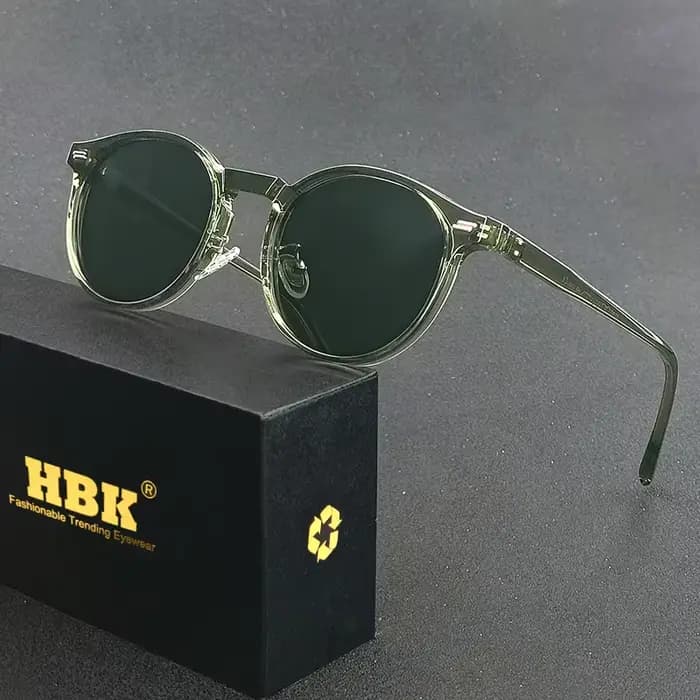 HBK mode lunettes De Soleil polarisées hommes rond TR90 cadre