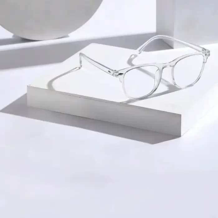 Lunettes transparentes à monture carrée en plastique