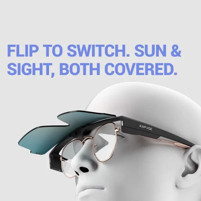 KAPVOE Nouvelles Lunettes de Soleil Superposées Photochromiques UV400 Surdimensionnées pour Hommes et Femmes