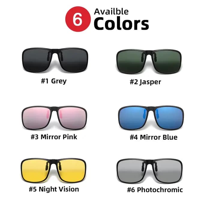 Lunettes de soleil polarisées à Clip rabattable pour hommes et femmes