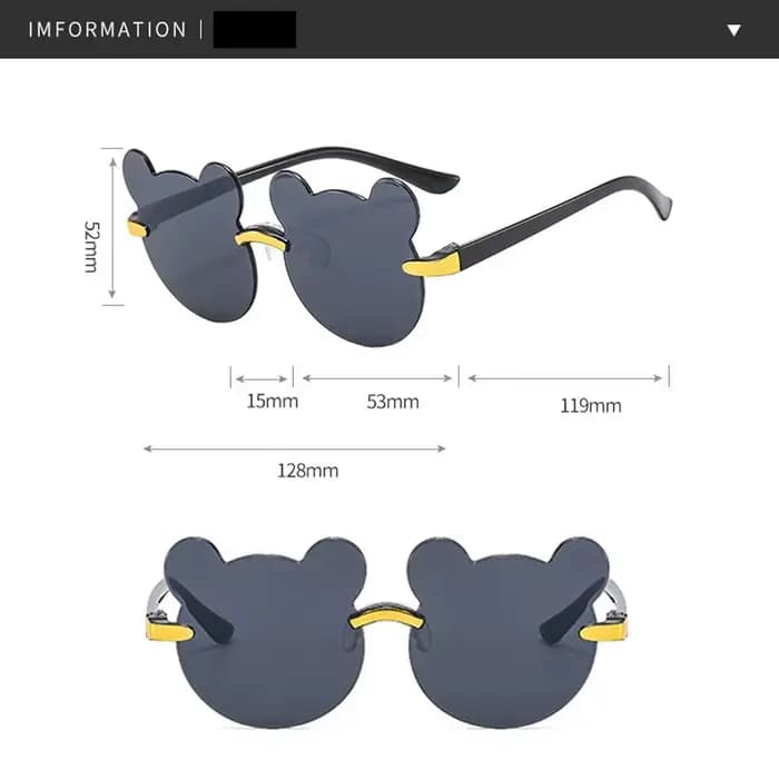 Lunettes de soleil ours de dessin animé mignon pour enfants