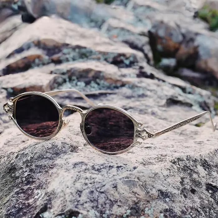 Lunettes de soleil ovales Steampunk de Style japonais