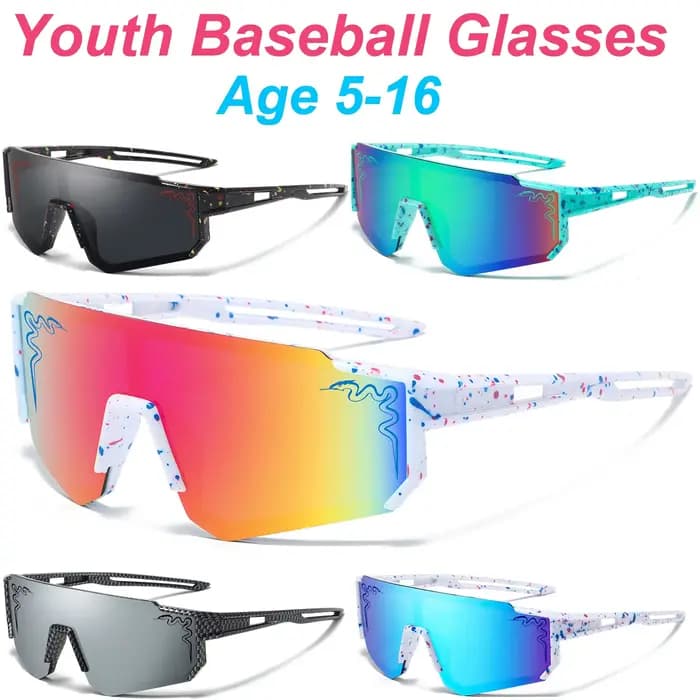 Lunettes de soleil de baseball pour jeunes garçons et filles de 5 à 16 ans