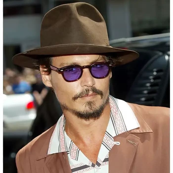 Mode Johnny Depp petit Style lunettes De soleil rondes hommes femmes clair teinté lentille marque Design fête spectacle