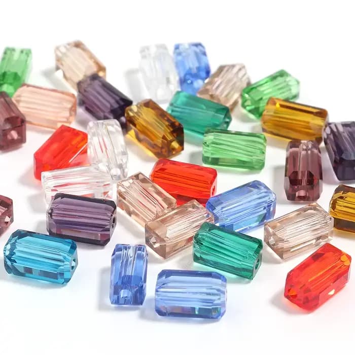 Perles de cristal de verre rectangulaires 3*6/4*8mm de Long perle de verre de forme carrée en vrac pour bricolage artisanat ornement faisant des accessoires faits à la main