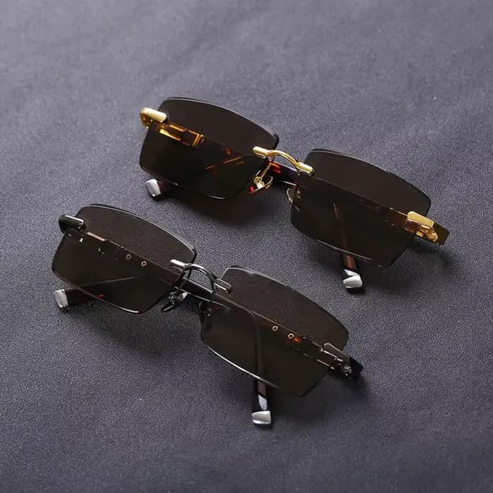Lunettes de soleil rétro sans cadre pour hommes