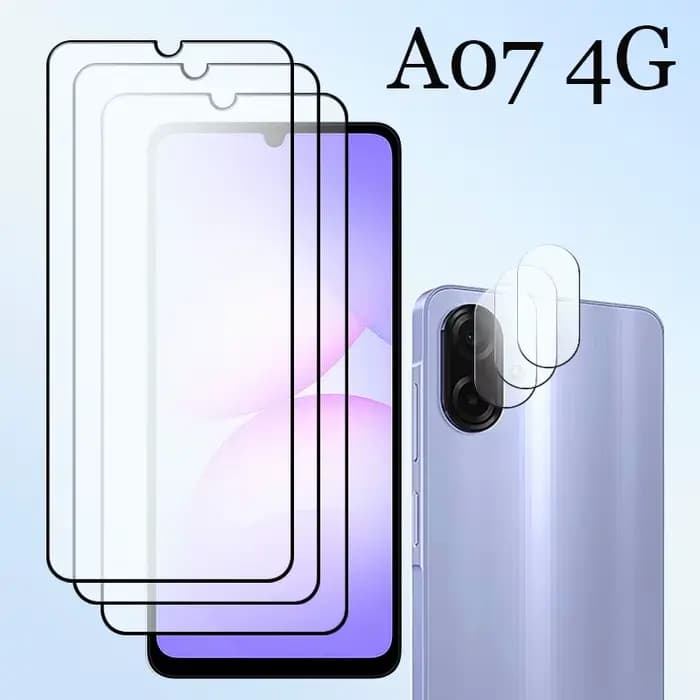 Vente Verre trempé pour Samsung Galaxy A07 4G protecteur d'écran 9H antichoc anti-rayures + A07 4G film de lentille en fibre souple