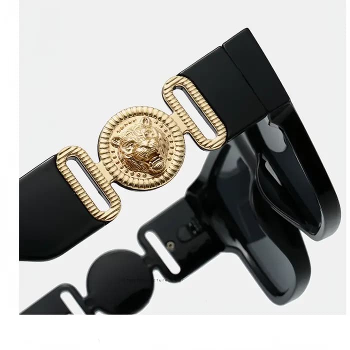 Lunettes de soleil tendance à monture carrée personnalisée avec tête de lion